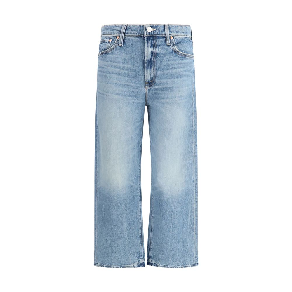 Blue Cotton Straight-Leg Jeans