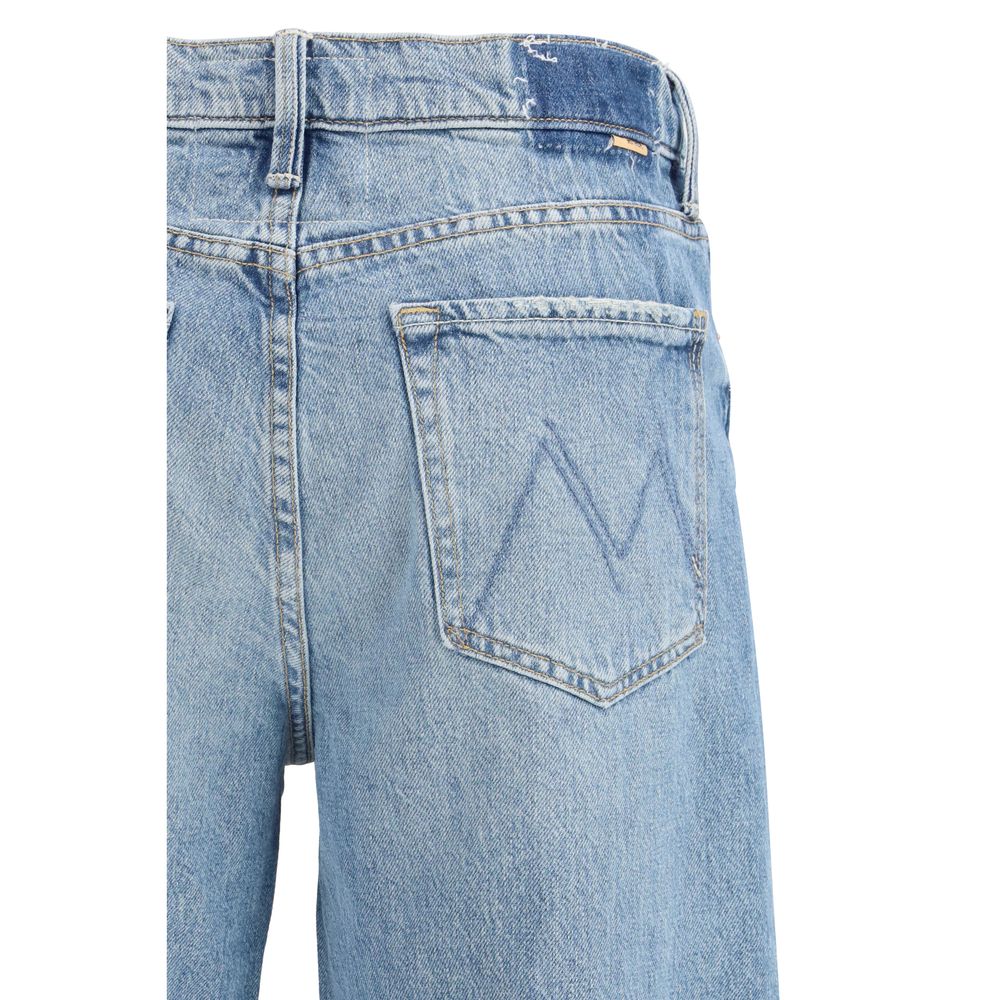 Blue Cotton Straight-Leg Jeans
