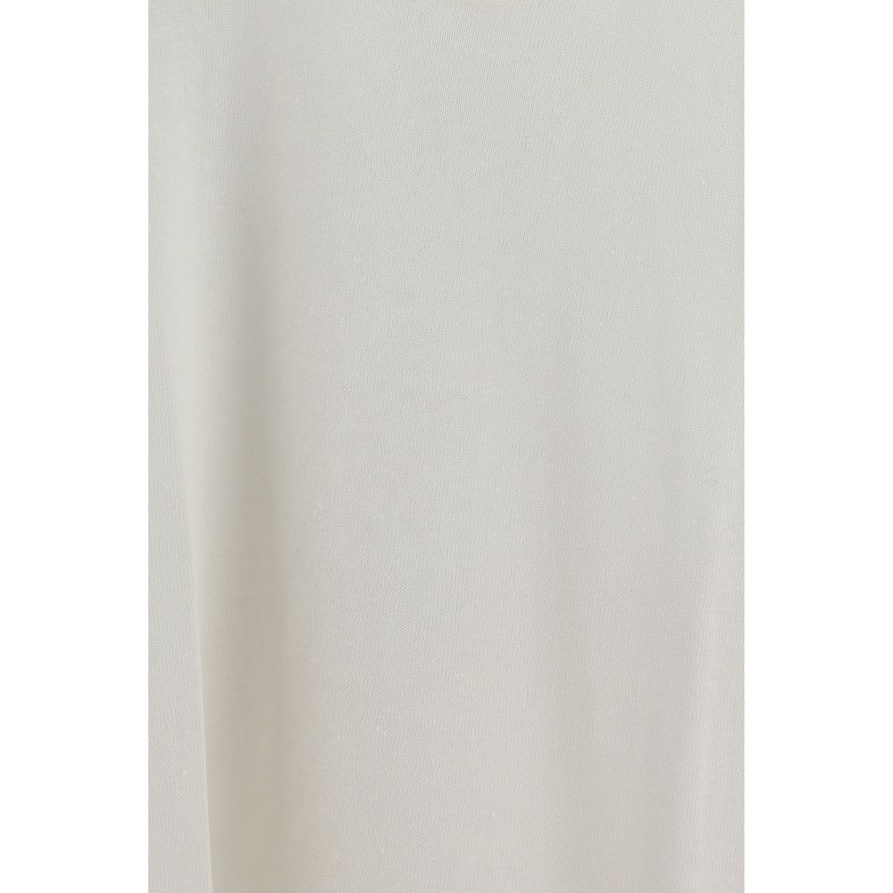White Linen Sleeveles T-Shirt