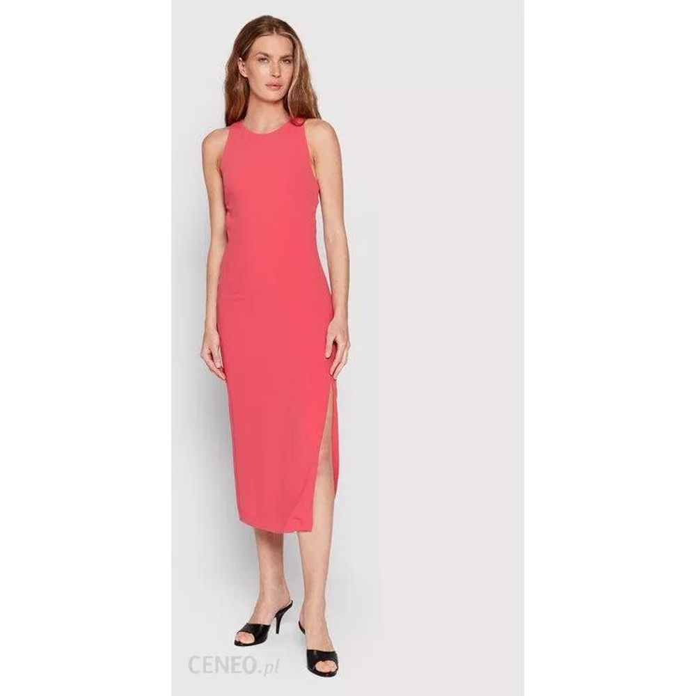 Red Polyester Casual Dress