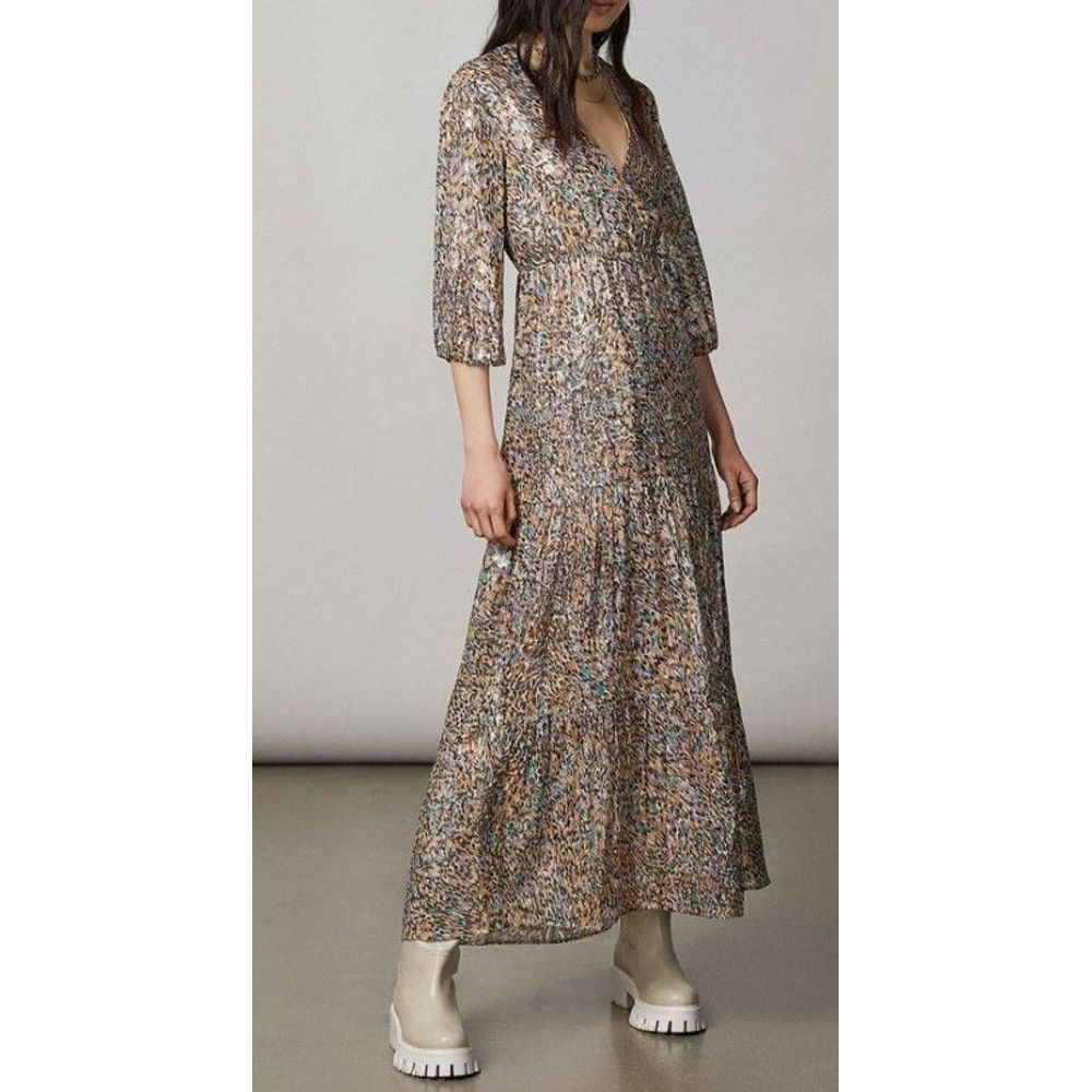 Gold Silk Casual Dress