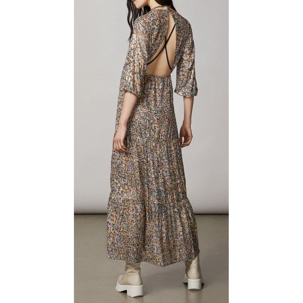 Gold Silk Casual Dress
