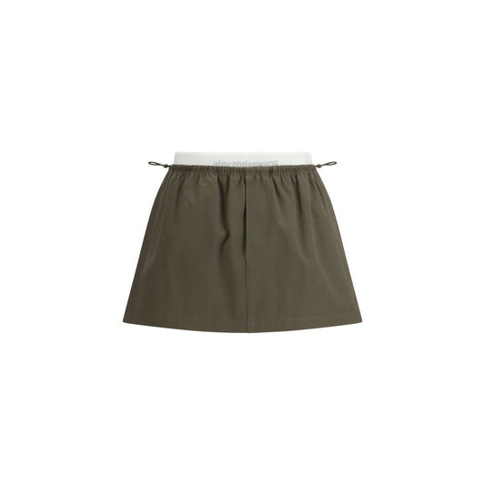 Bicolor Cotton Mini Skirt