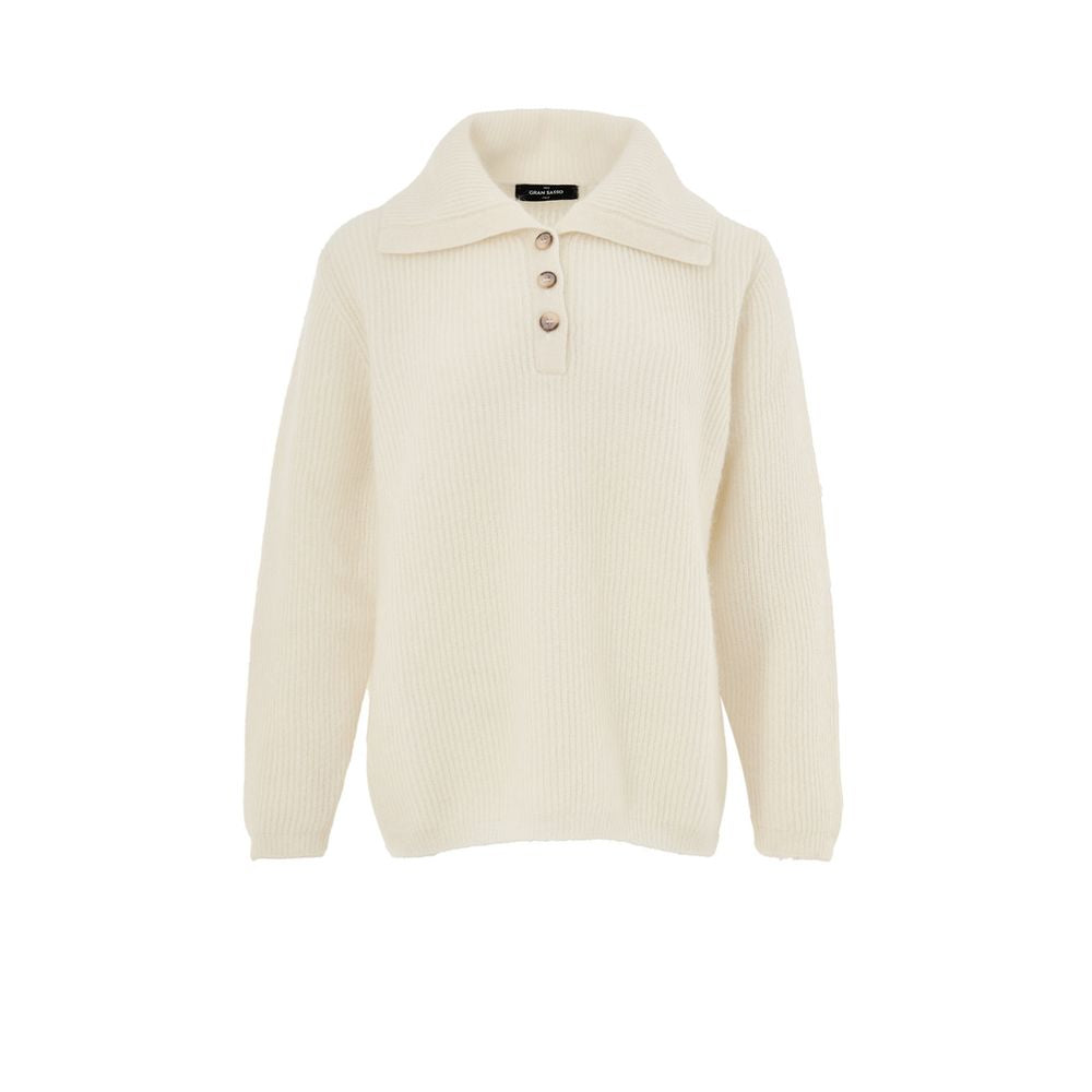 White Wool Polo Shirt