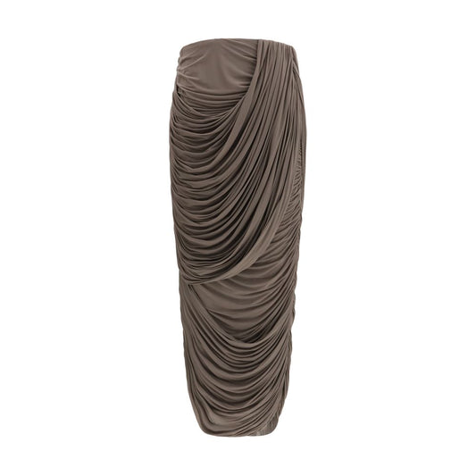 Brown Copper Midi Skirt