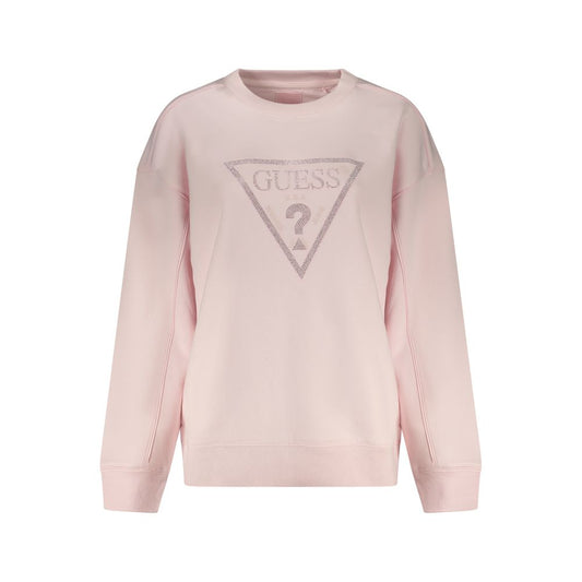 Pink Cotton Women Sweatshirt