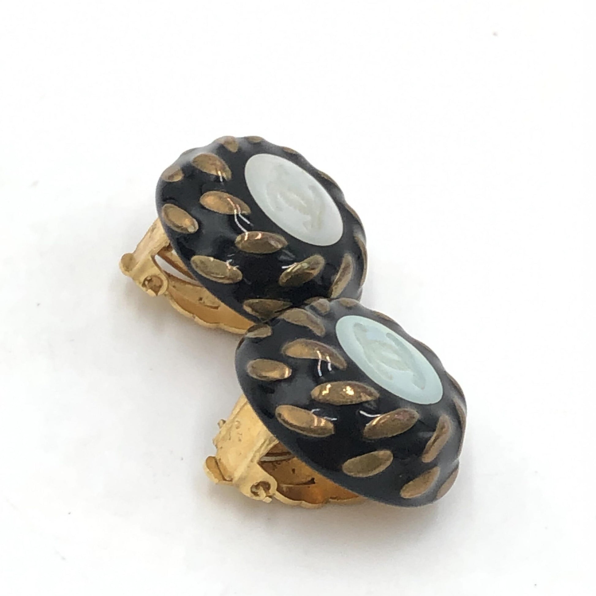 CC Button Clip-On Earrings