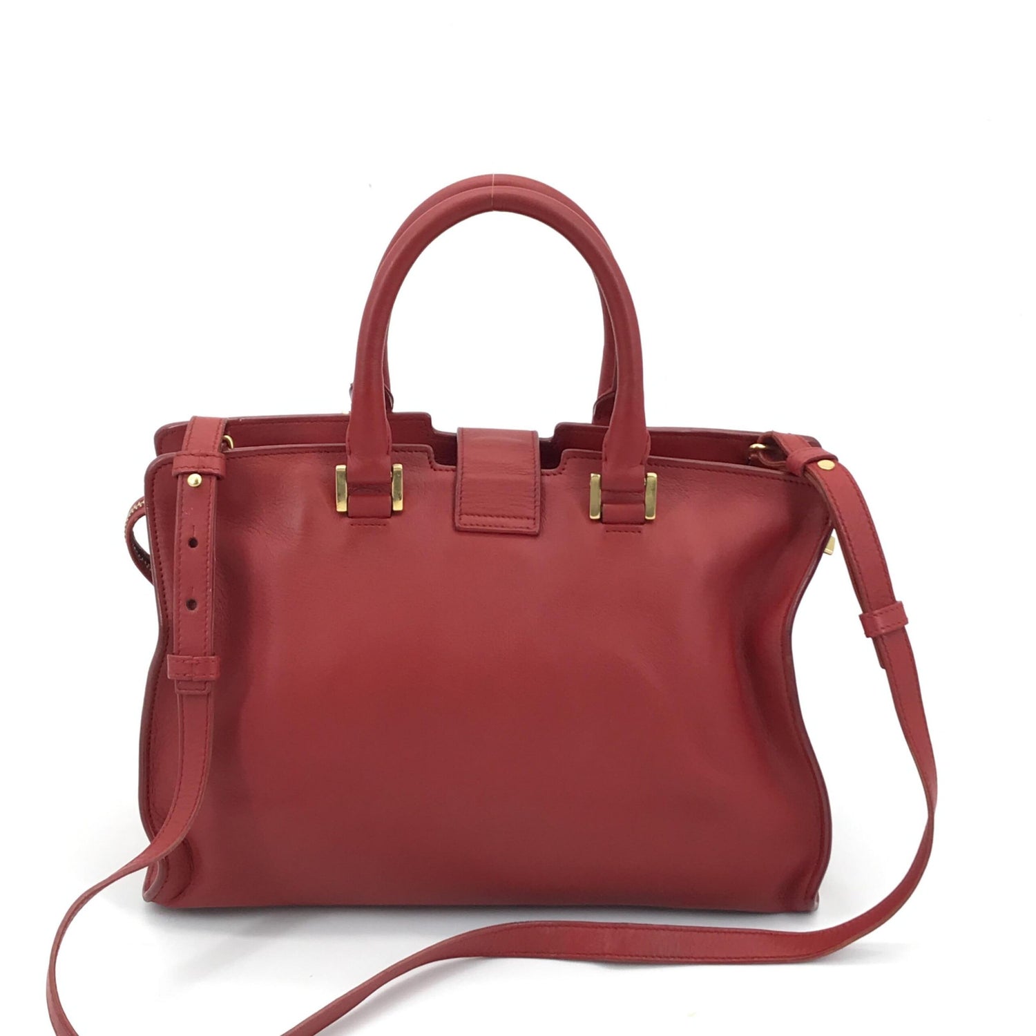 Leather Handbag With Y Logo