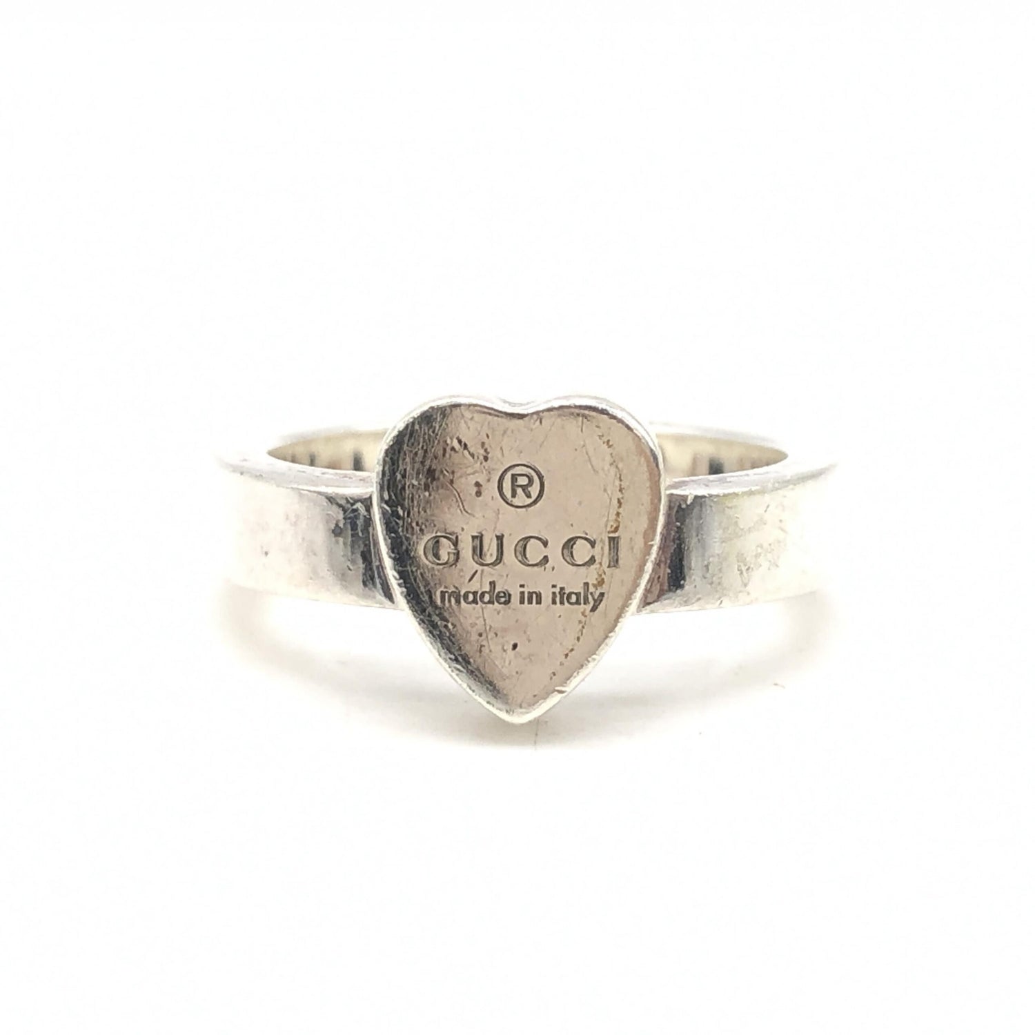 Sterling Silver Heart Trademark Ring, US Size 5.5