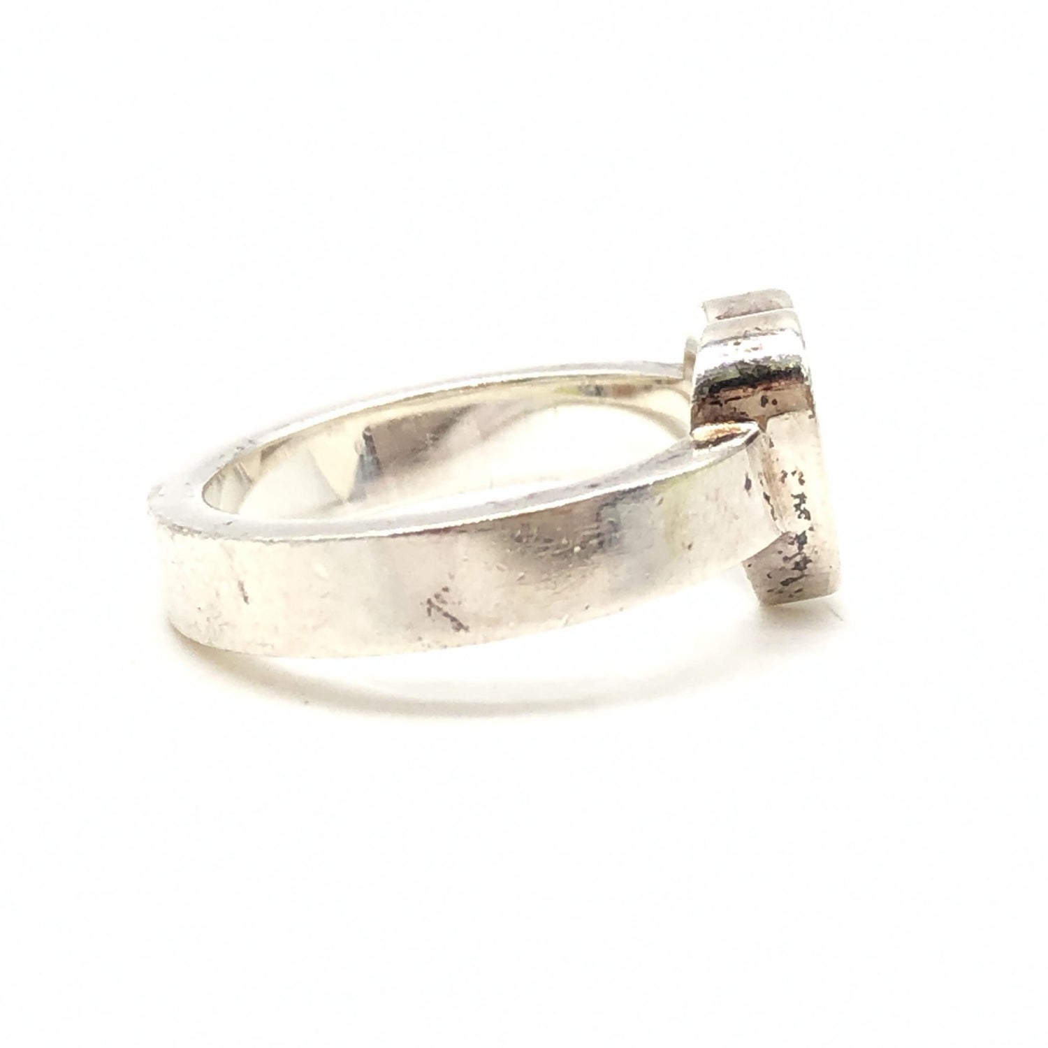 Sterling Silver Heart Trademark Ring, US Size 5.5