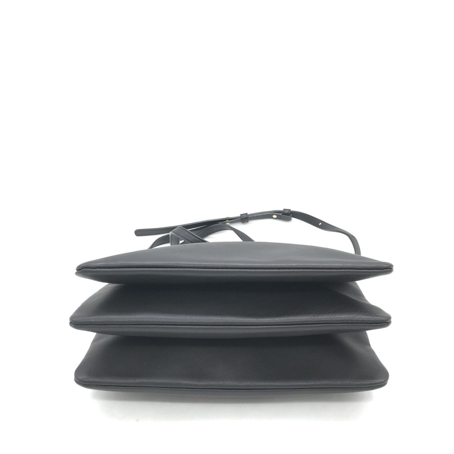 Trio Black Leather Shoulder Bag