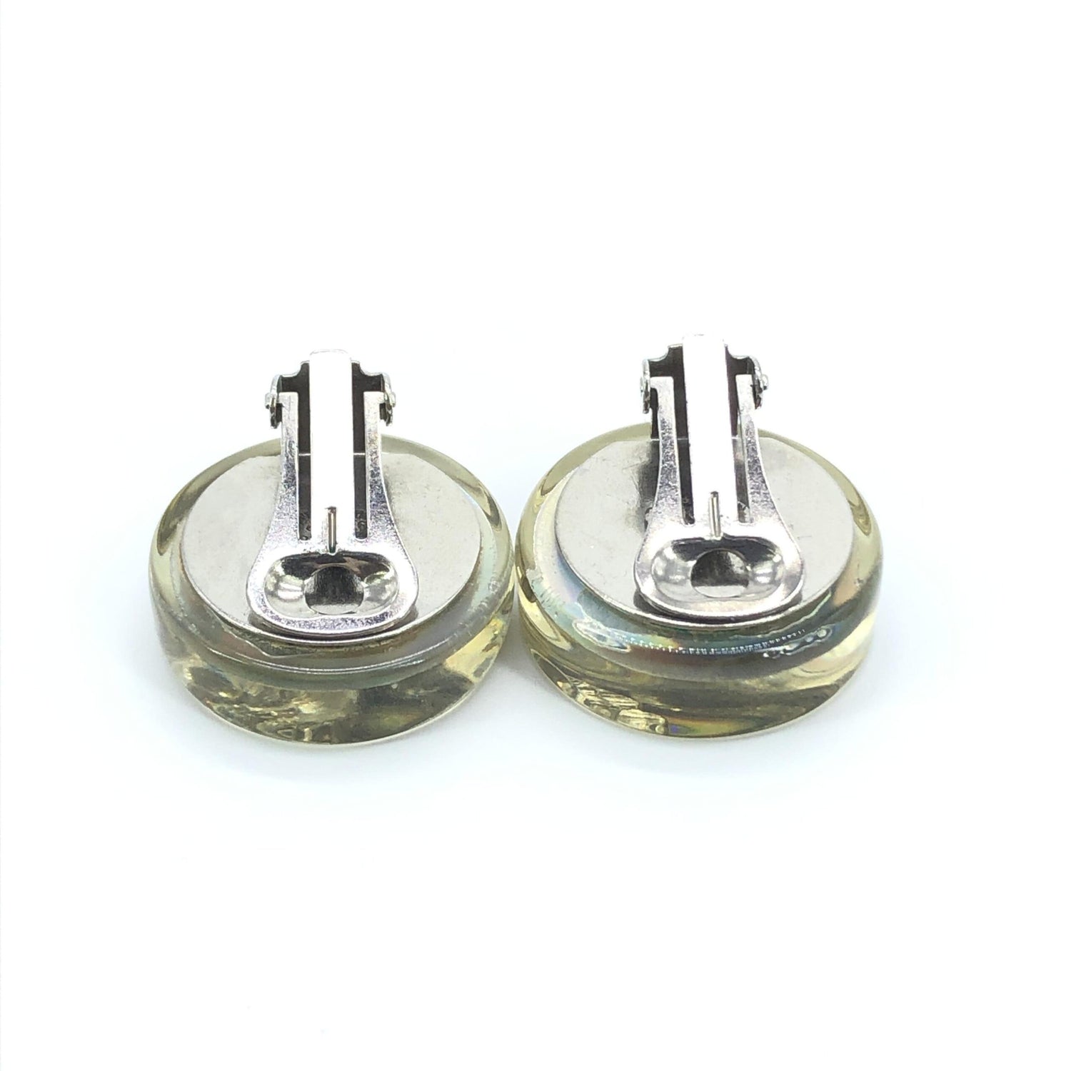 Vintage Holographic Logo Clip-On Earrings