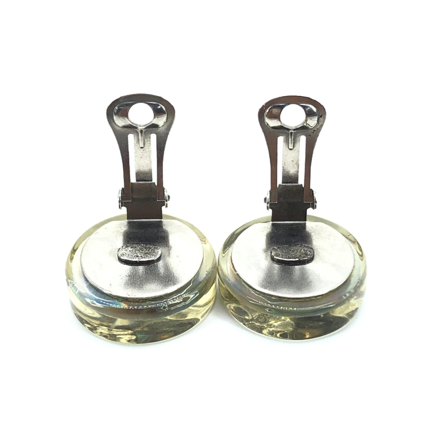 Vintage Holographic Logo Clip-On Earrings