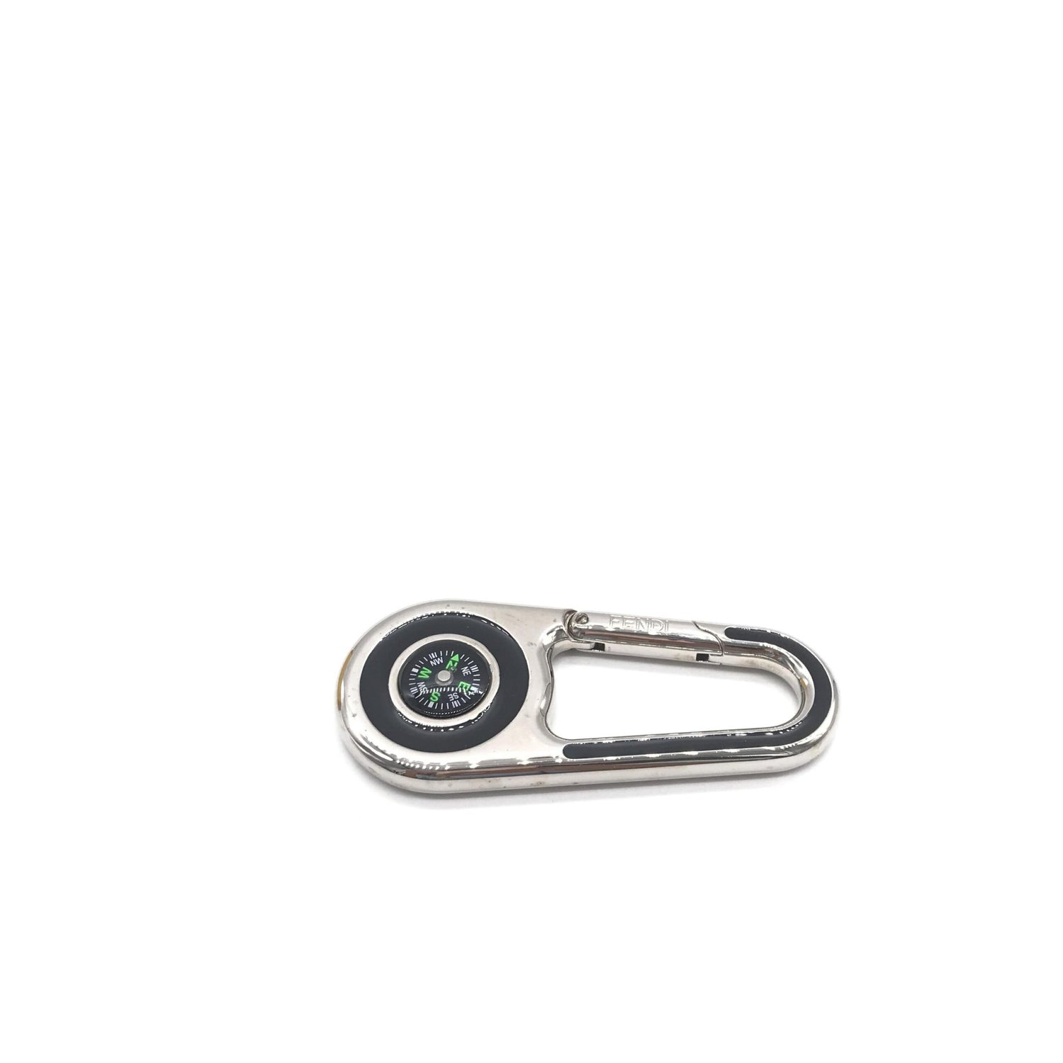 Silver Metal Compass Charm Keychain