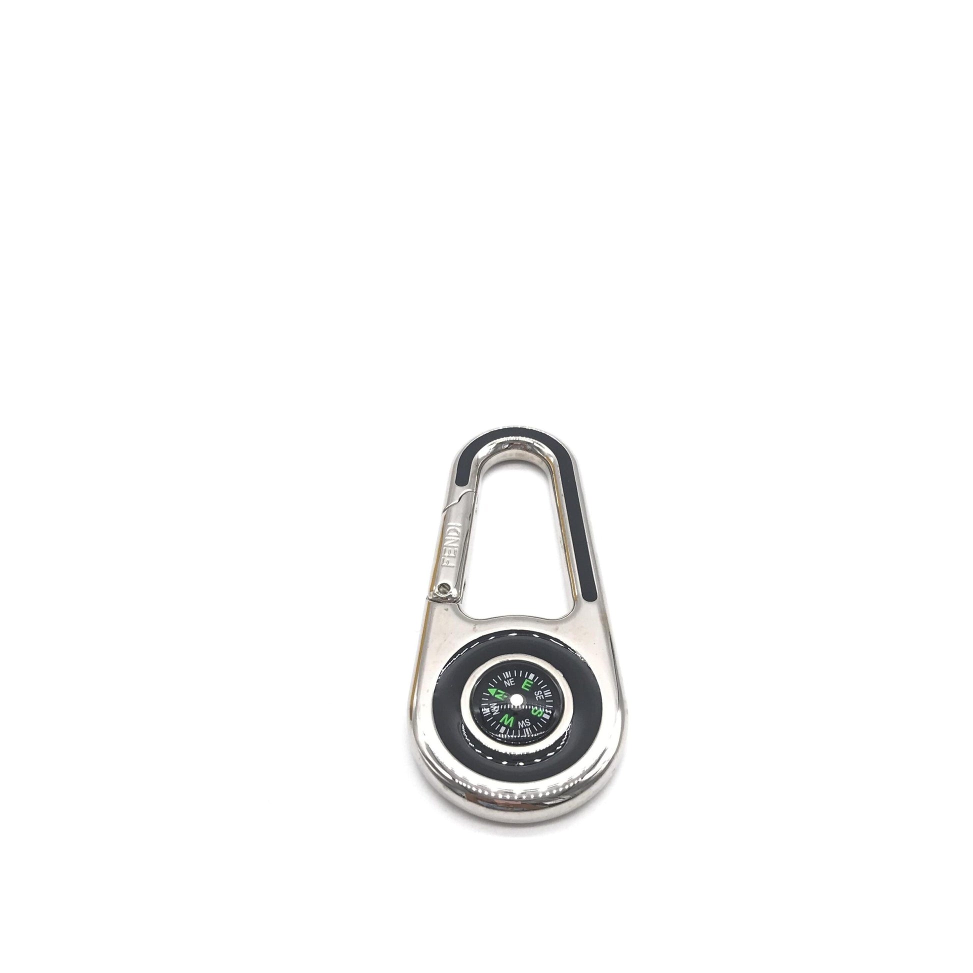Silver Metal Compass Charm Keychain