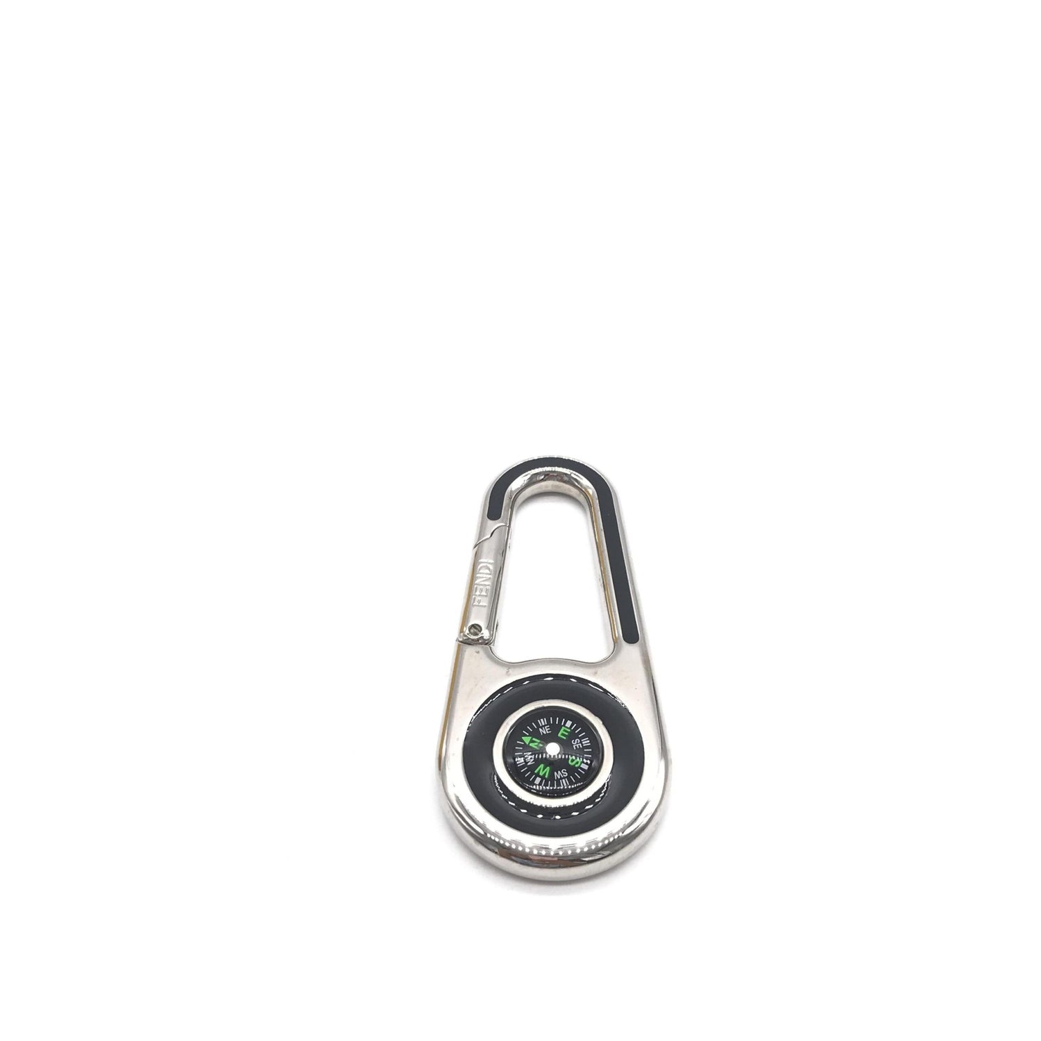 Silver Metal Compass Charm Keychain