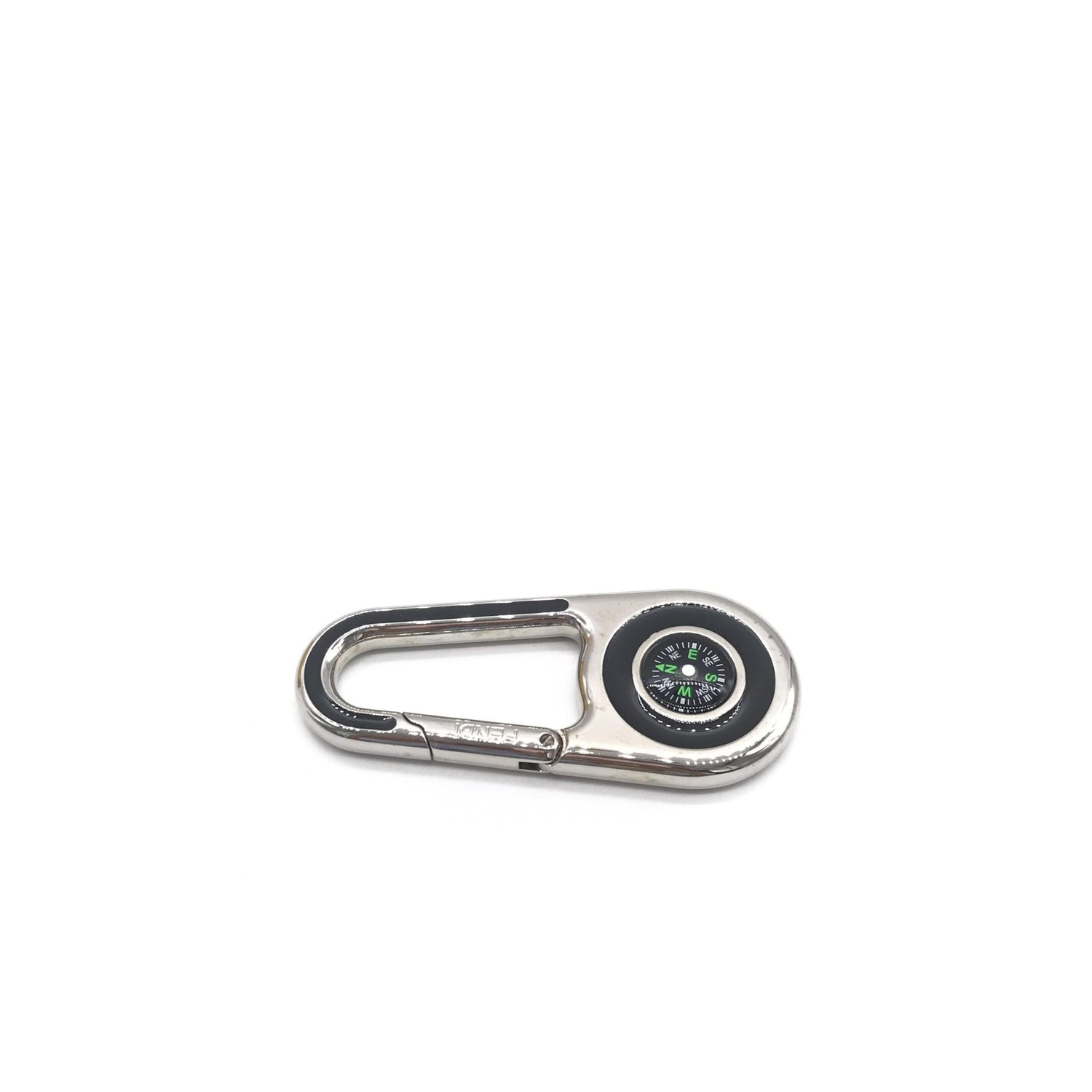 Silver Metal Compass Charm Keychain