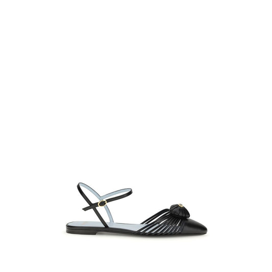 Black Calf Leather Bos Taurus Ballet Flats