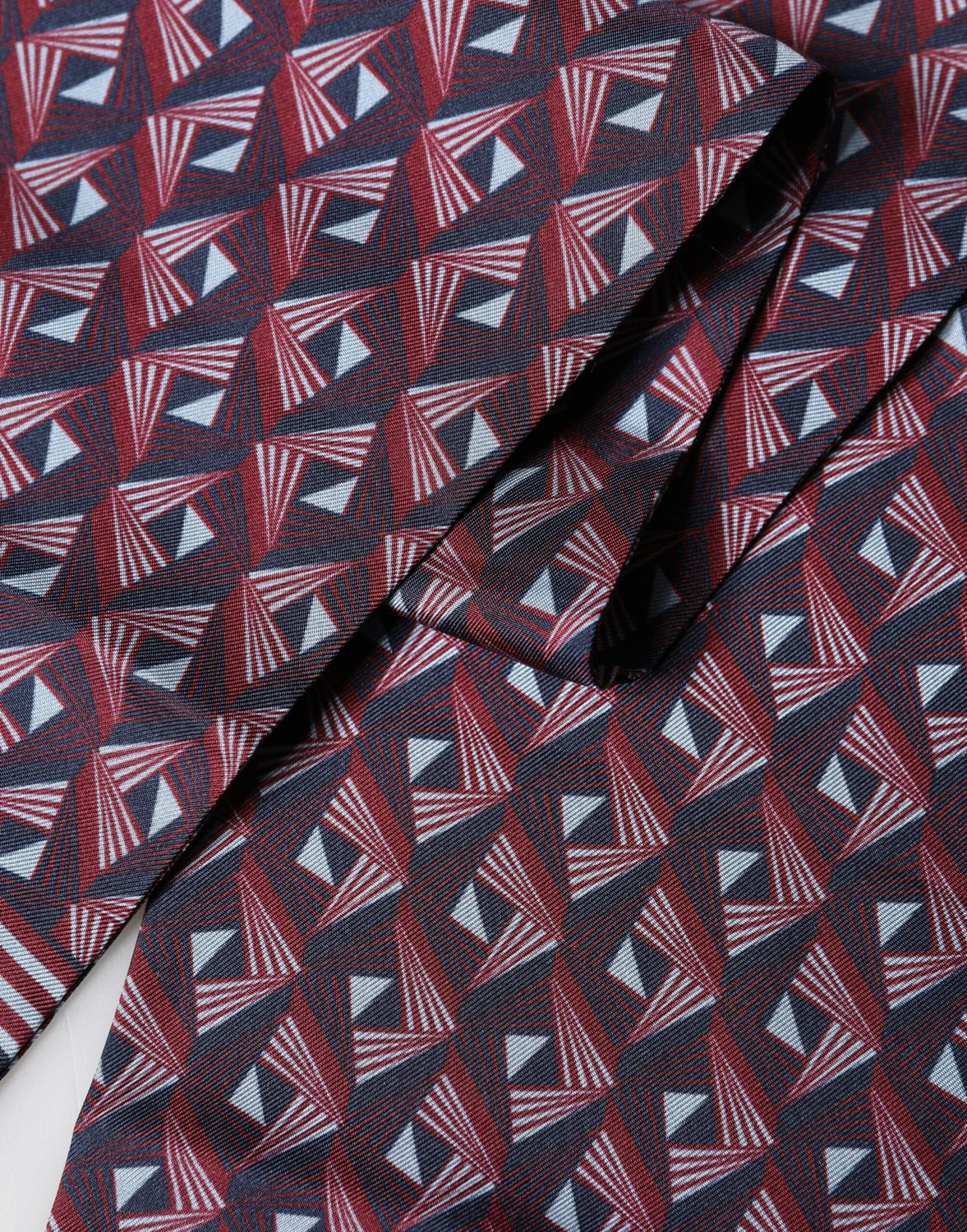 Multicolor Geometric Pattern Silk Fringe 142cm X 15cm Scarf