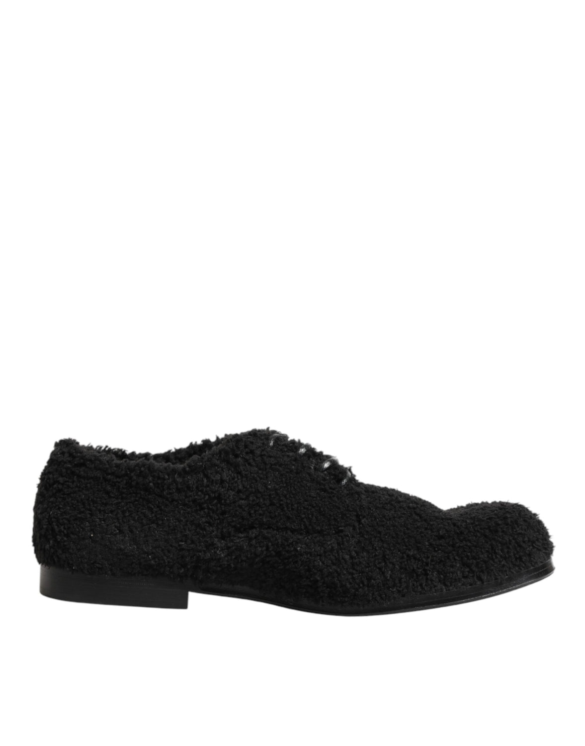 Men Black Riccio Shearling Dress Derby Shoes