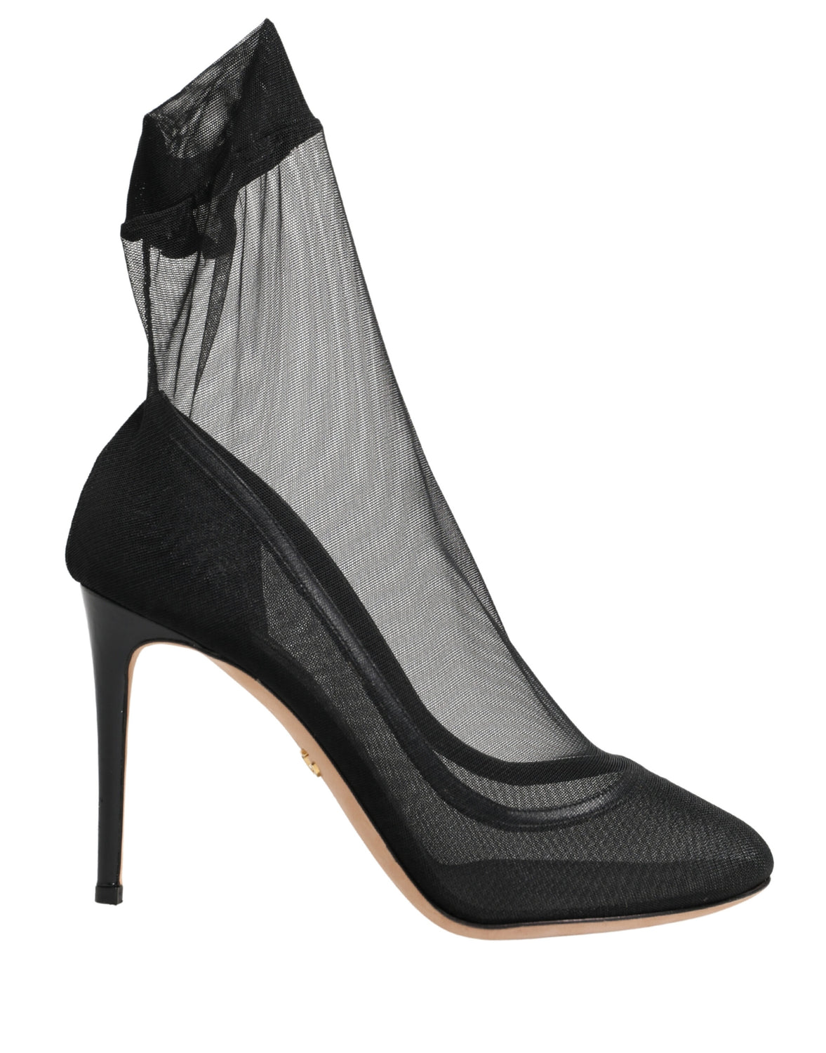 Black Nylon Stretch Mesh Sock Boots Shoes