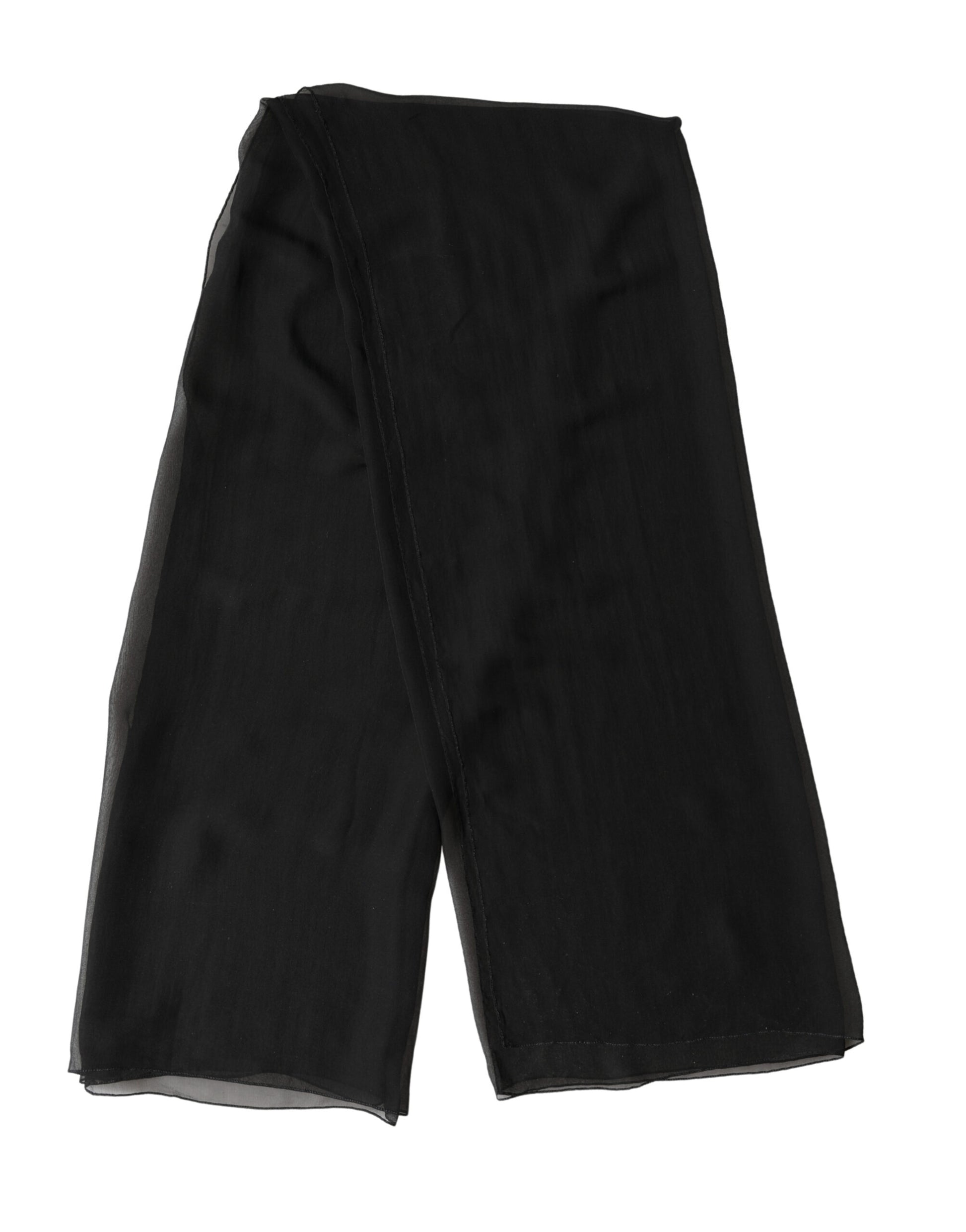 Black Silk Neck Wrap Shawl Stole 167cm x 126cm Scarf