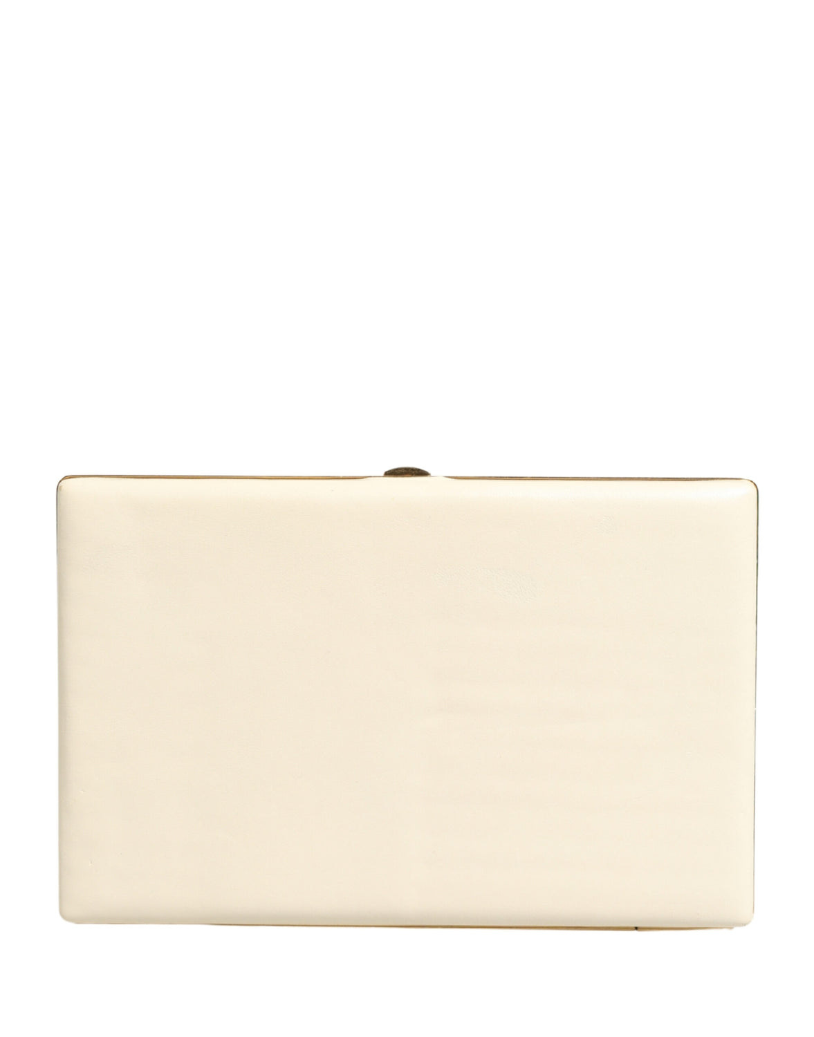 White Lambskin Leather Clutch Evening Women Purse Bag