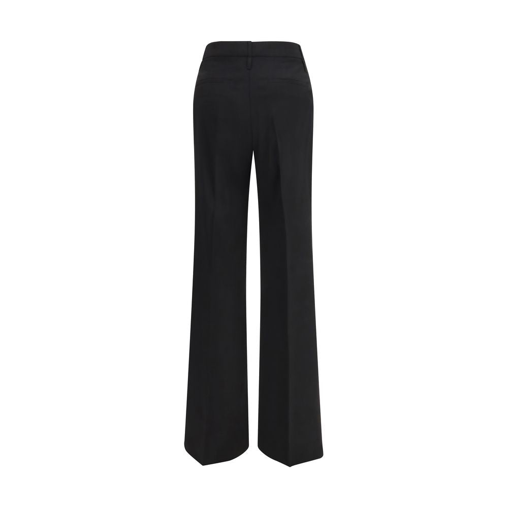 Black Wool Flared Pants