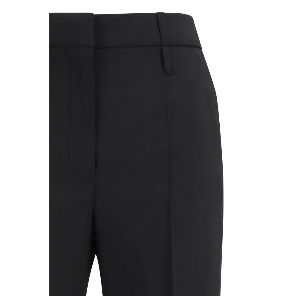 Black Wool Flared Pants