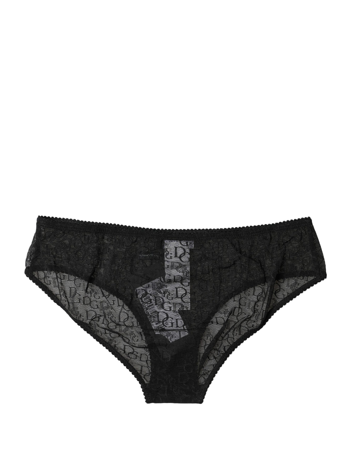 Black Nylon Stretch Mid Waist Brief Underwear