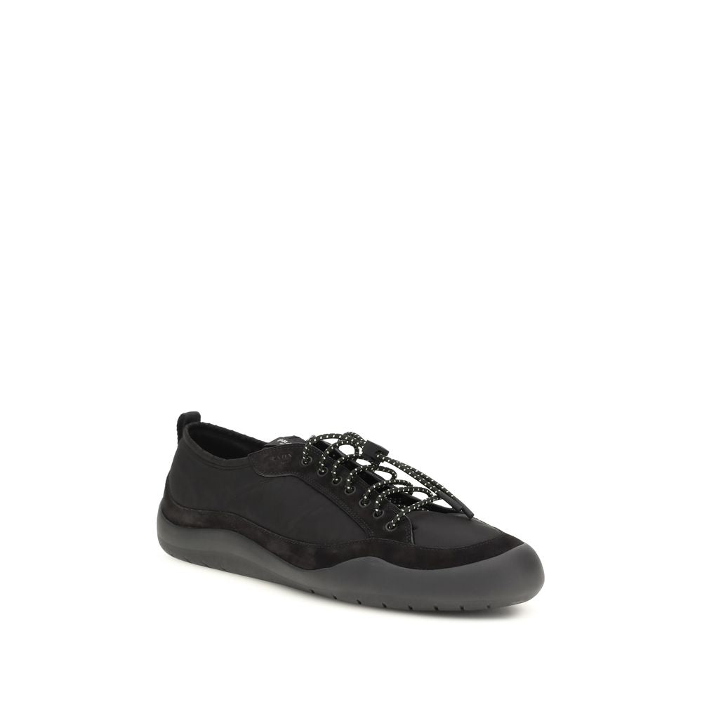 Black Fabric Athletic Sneakers