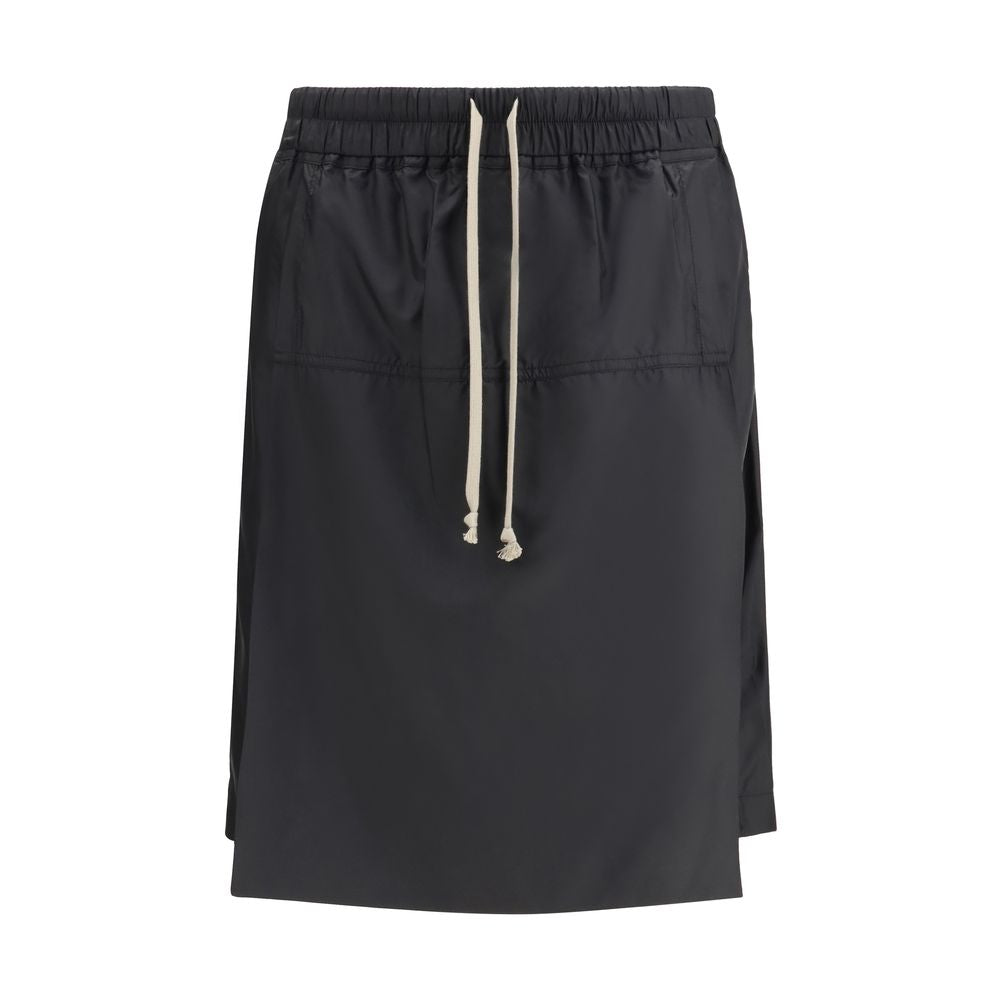 Black Polyester Bermuda Shorts