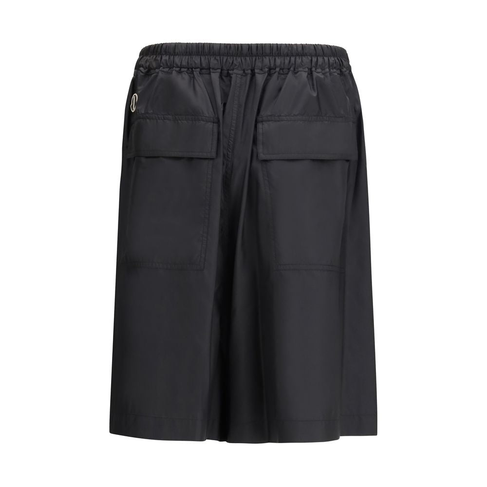 Black Polyester Bermuda Shorts