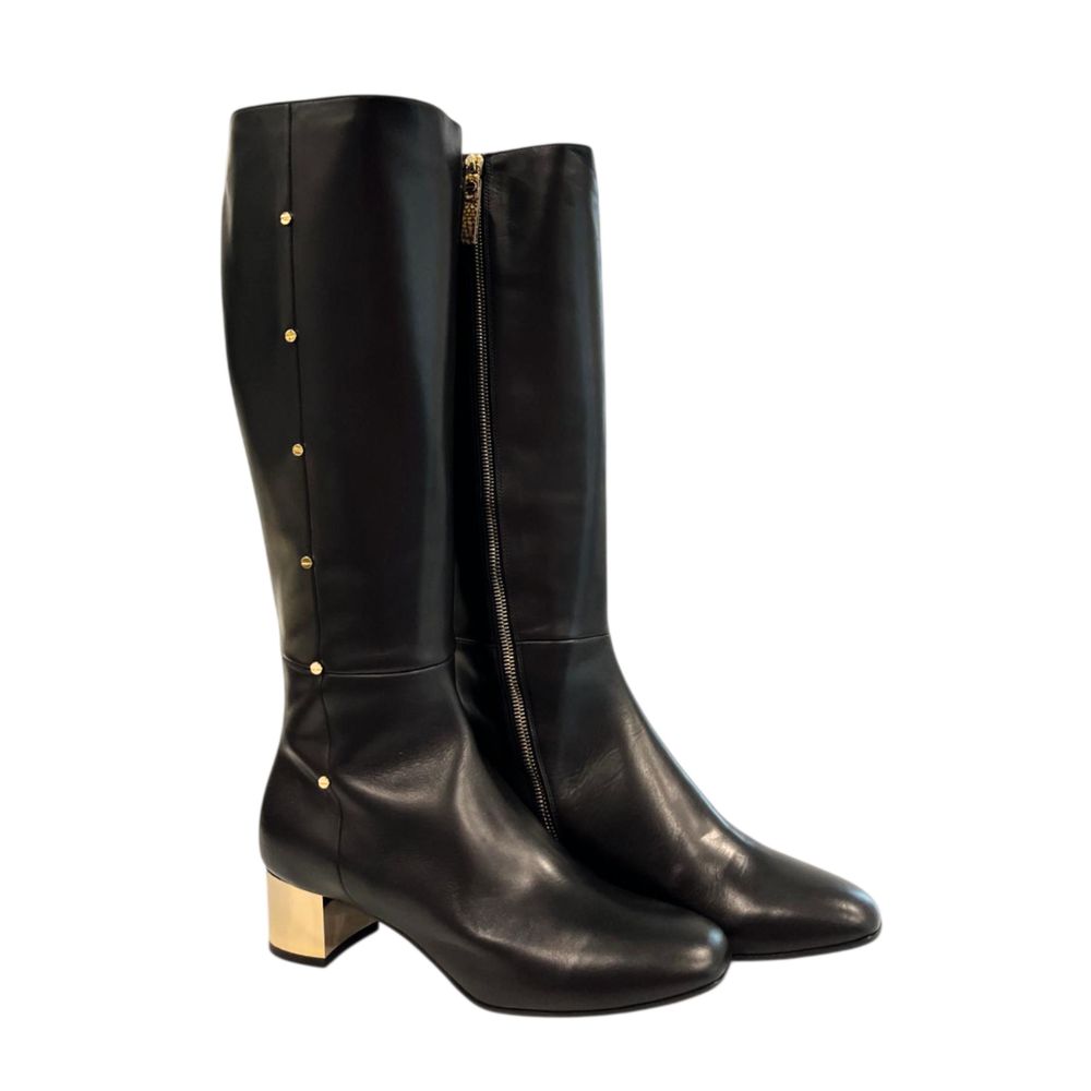 Black Leather Women Boot