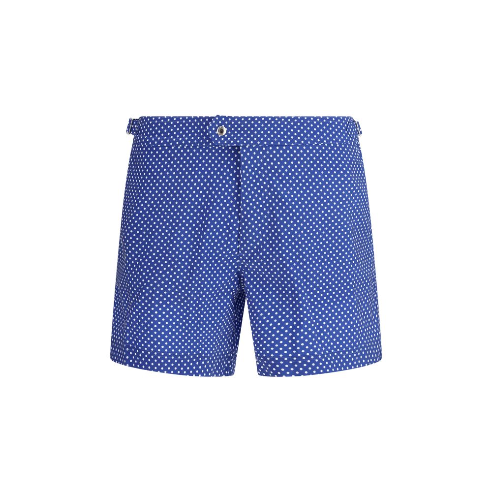 Blue Polyester Short And Mini Shorts