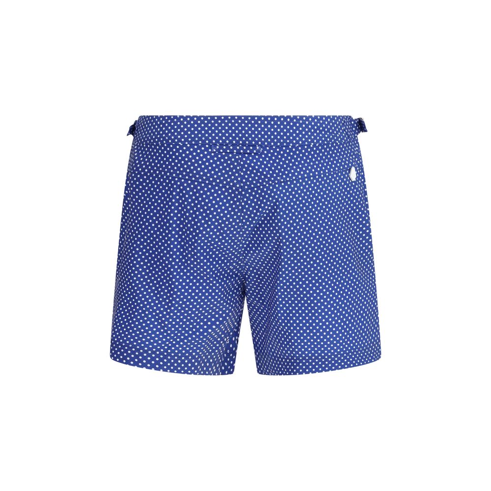 Blue Polyester Short And Mini Shorts