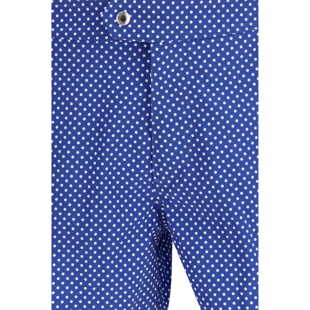 Blue Polyester Short And Mini Shorts