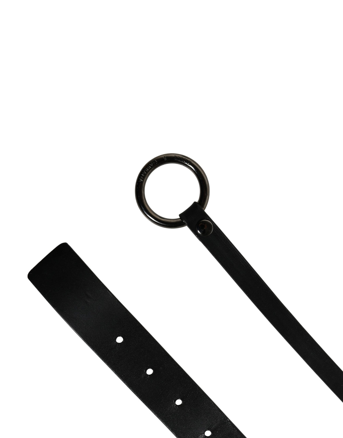 Men Black Calfskin Leather Metal Buckle Belt