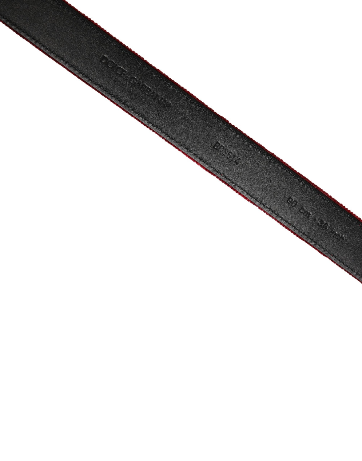 Men Burgundy Velvet Cotton Metal Buckle Belt