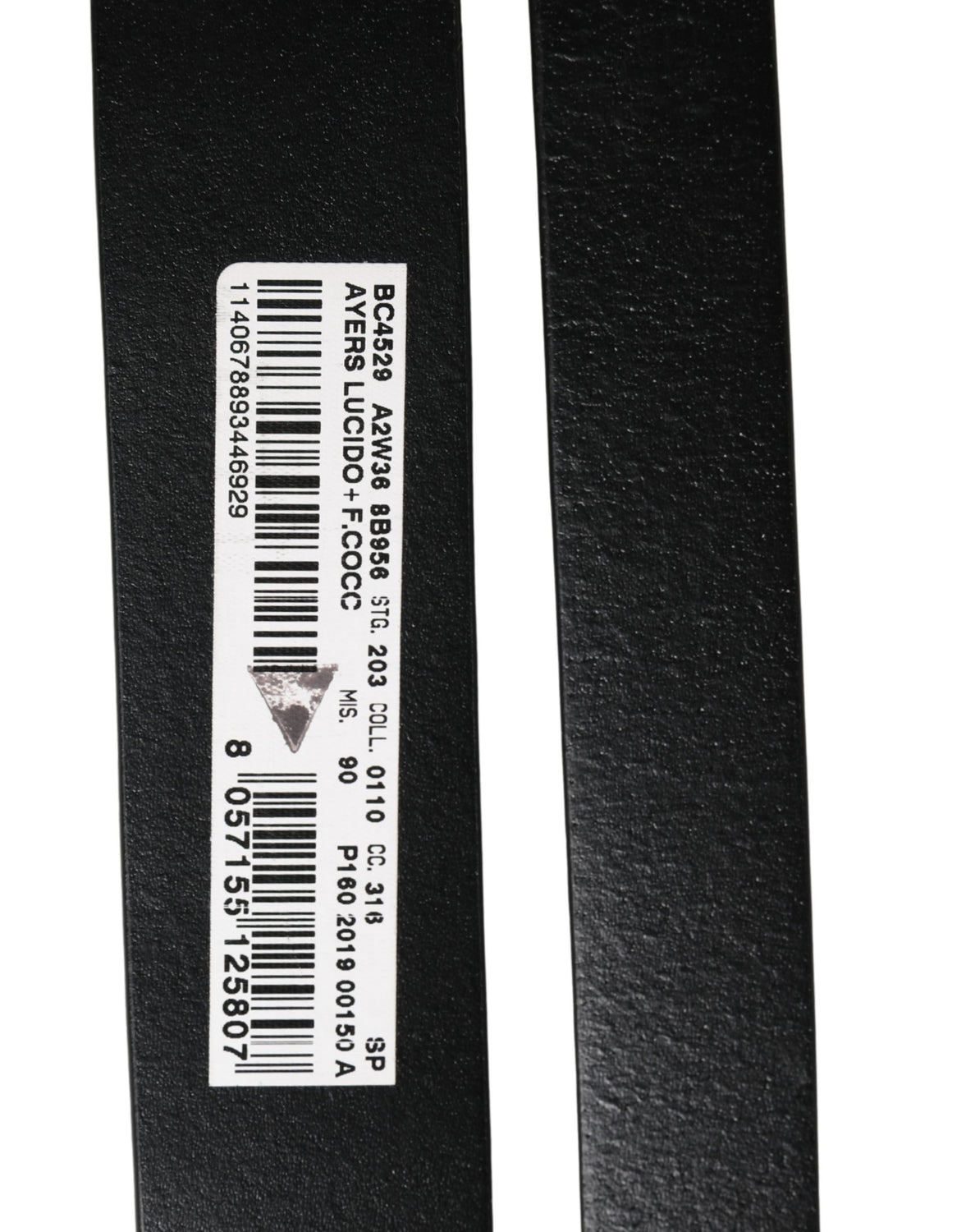 Men Black Exotic Leather Double Strap Belt