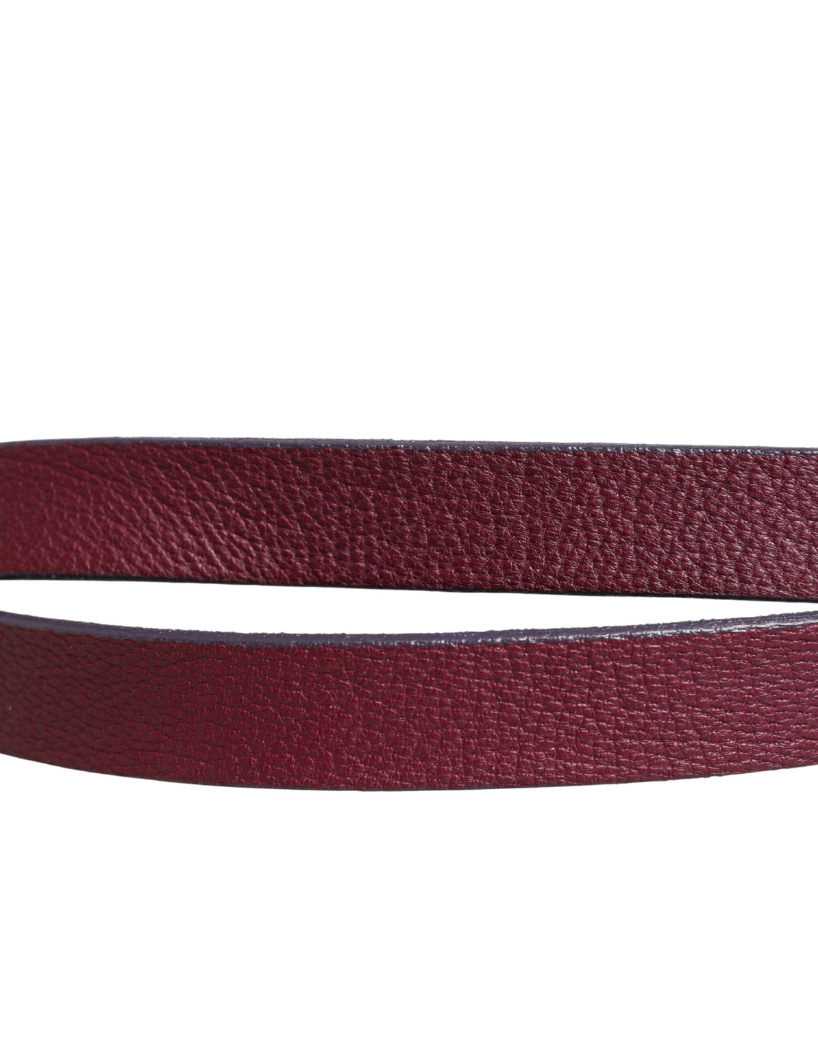 Maroon Leather Silver Metal Buckle Waist Women Belt