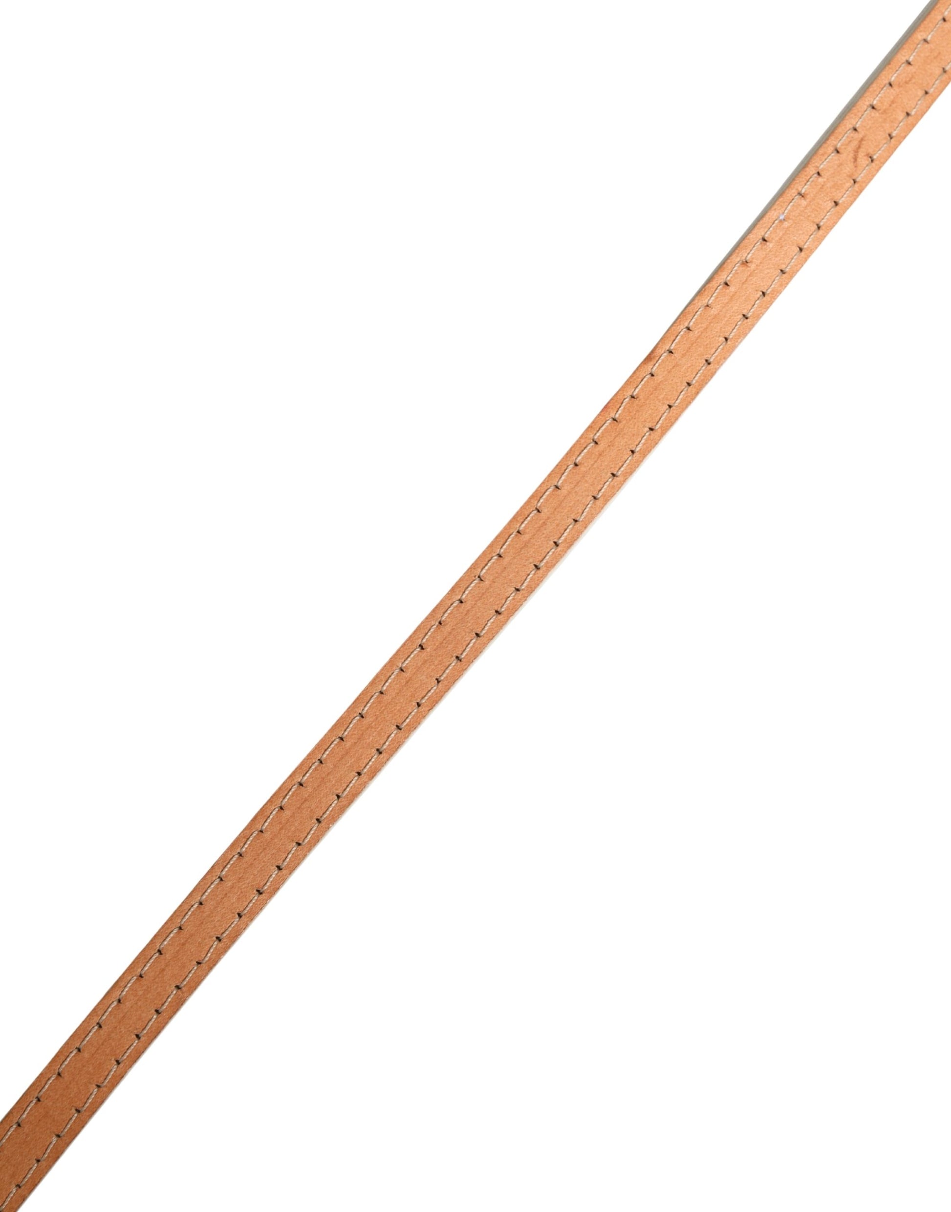 White Leather Skinny Gold Metal Buckle Belt