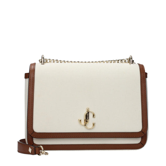 Beige Fabric Crossbody Bag
