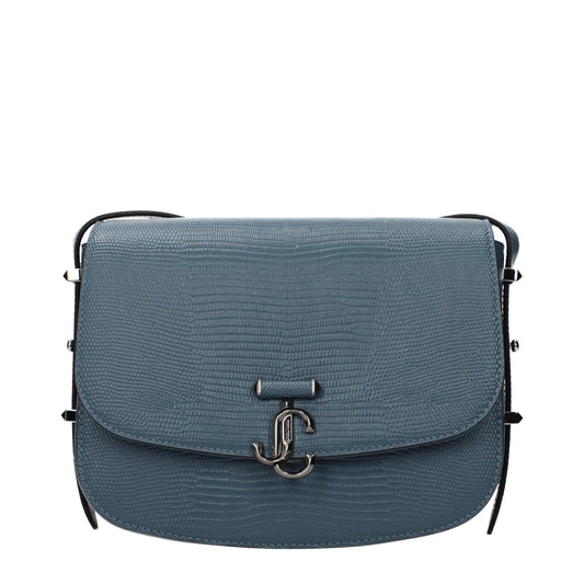 Blue Leather Crossbody Bag