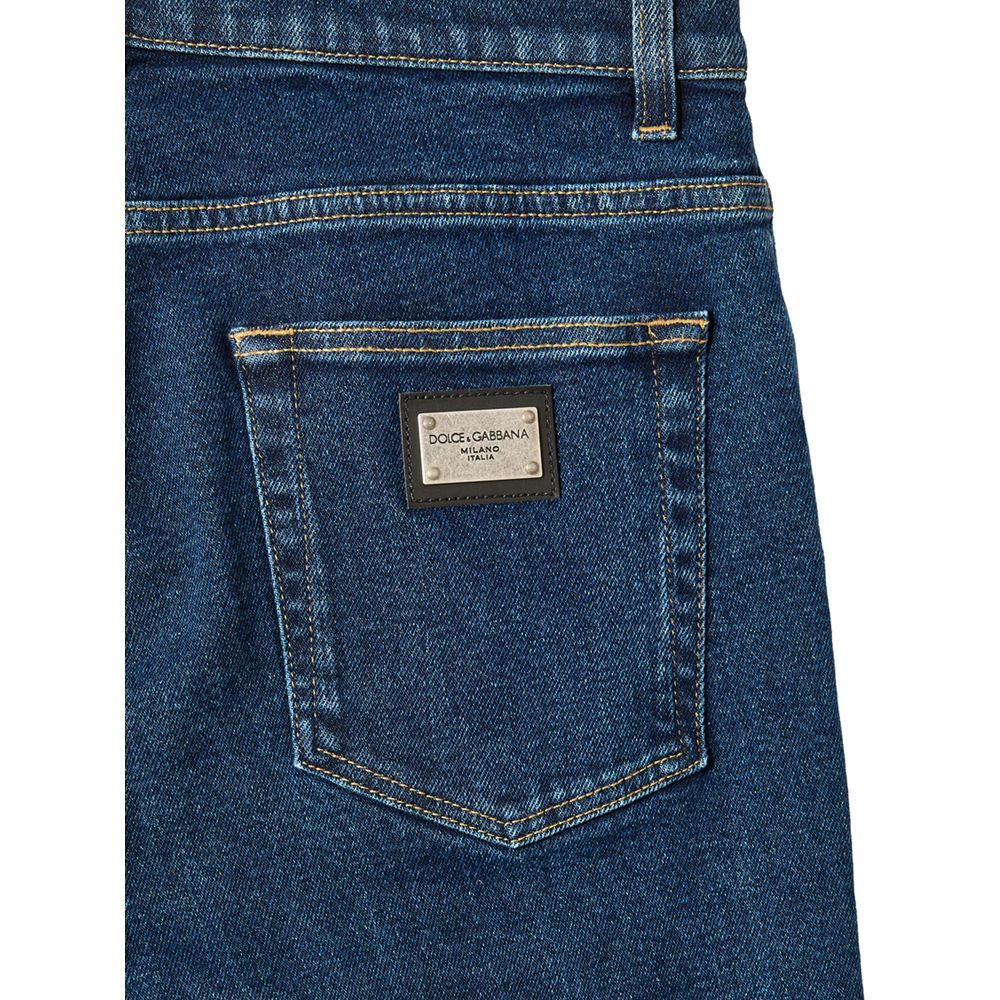 Blue Cotton Skinny Jeans