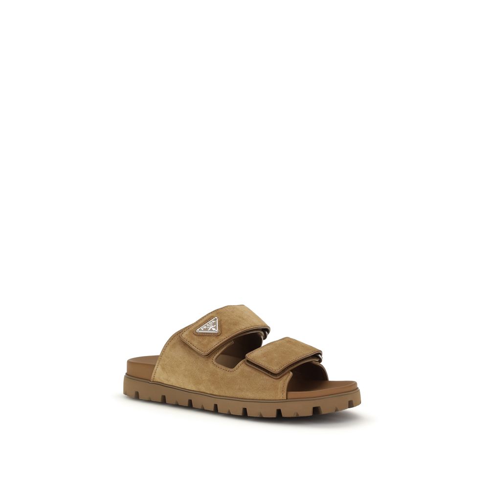 Brown Calf Leather Bos Taurus Strap-On Sandals