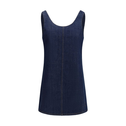 Blue Cotton Casual Dress