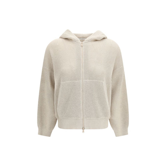 Beige Cotton Hoodie