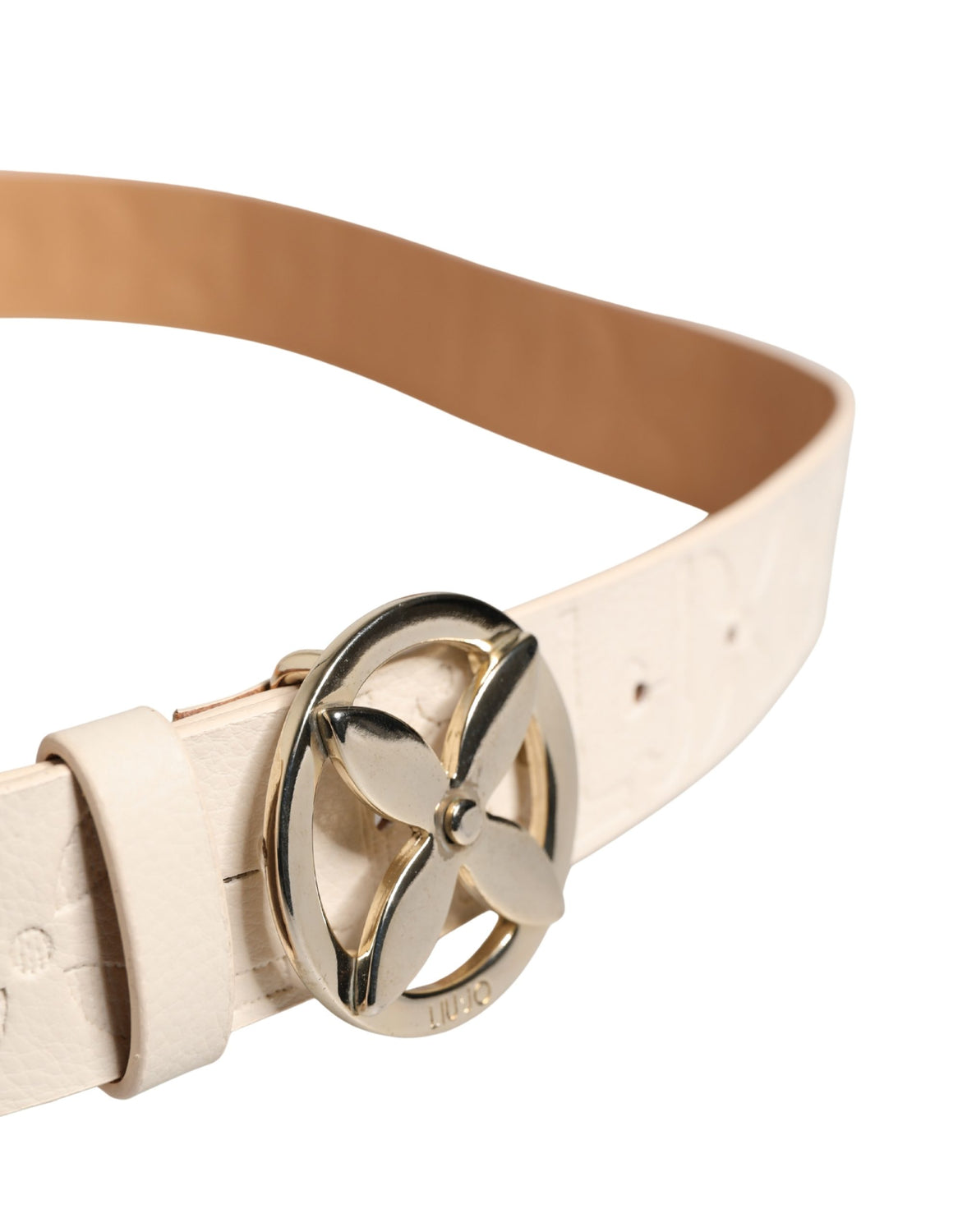 Beige Leather Wide Waist Silver Metal Buckle Waist Women Belt
