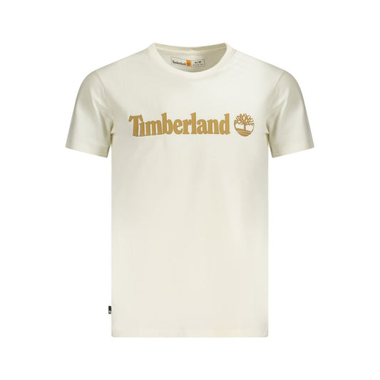 Beige Cotton Men T-Shirt